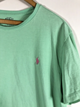 Polo Ralph Lauren T Shirt Large Green Mens Pink Pony Embroidered Cotton ... - $37.22