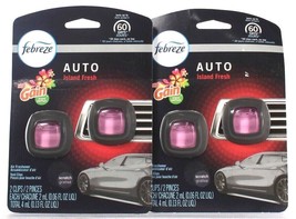2 Packs Febreze Auto With Gain Island Fresh Scent 2 Ct Air Freshener Vent Clips - £22.30 GBP