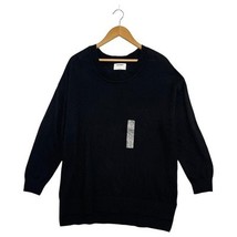 New Old Navy Sweater Womens XL Black Pullover Tunic High Low Hem Crewnec... - $24.74
