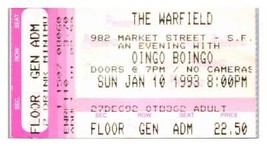 Oingo Boingo Concert Ticket Stub January 10 1993 San Francisco California - $24.74