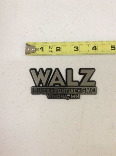 WALZ BUICK PONTIAC GMC WINONA MN Vintage Car Dealer Plastic Emblem Badge Plate - $29.99