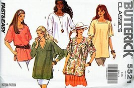 Butterick Classics 5521 Misses and Petite Very Loose Fitting Top; Sizes L-XL - $4.83