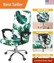 Fashionable Stretch Office Chair Slipcover - Green Desk Chair Cover with... - $28.49