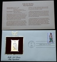 22¢ Folk Art Series SHIP FIGUREHEAD 22K Gold Stamp USPS 1ST Day of Issue... - £4.54 GBP