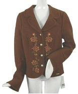 NEW! Geiger Austria Boiled Wool Jacket (Coat)!  8 e 38  Brown with Flora... - $266.68 CAD
