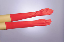 Long Red Nylon Shoulder Length Flapper Gloves - £7.02 GBP
