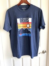 New Orvis Shirt Mens L  Blue Short Sleeve Graphic Tee Outdoor Fishing - $17.77