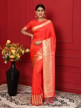 Sana Silk Premium finish Saree with Zari Weaving work, Rich Pallu Indian Traditi - £51.39 GBP