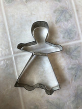 Vintage Gingerbread Woman Cookie Cutter Christmas Holiday  5&quot; Tall Small Handle - £11.82 GBP