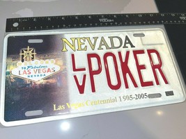 New Las Vegas Nevada Centennial License Plate Poker Full Size Raised Letters - £21.35 GBP