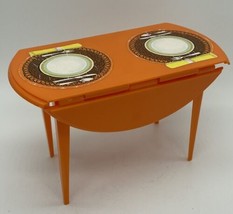 Vintage 1970 Barbie Country Living Home Dining Table Orange Rare Find - £8.87 GBP
