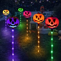 Set of 6 Solar Pumpkin Pathway Lights for Halloween Decorations Outdoor - $39.00