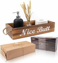 Home Nice Butt Bathroom Decor Box | Rustic Bathroom Storage Box | 2-Sided Funny - £27.39 GBP