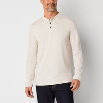 St. John&#39;s Bay Waffle Mens Henley Neck Long Sleeve Classic Fit Thermal Top L XL - £15.65 GBP