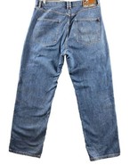 PHAT FARM Jeans Men 36  Blue Embroidered Baggy Wide Leg Hip Hop Skate Y2K - $31.68