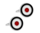 TARGET CUFFLINKS Round Roundel Mod Symbol RAF Royal Air Force NEW with G... - $11.95