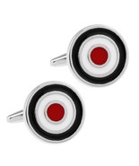 TARGET CUFFLINKS Round Roundel Mod Symbol RAF Royal Air Force NEW with G... - $11.95