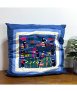 Vintage Hmong Story Pillow Textile Embroidered Patchwork Tapestry Lumbar... - $33.90