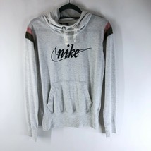 Nike Womens Hoodie Pullover Pockets Logo Heathered Gray Size S - $14.49