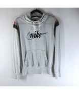 Nike Womens Hoodie Pullover Pockets Logo Heathered Gray Size S - £11.54 GBP
