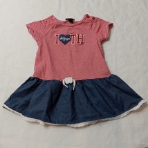Tommy Hilfiger Girls Youth Size 6T Ruffle Eyelet Lace Red White Blue - £4.28 GBP