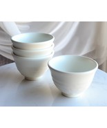 Contemporary Ridged Matte White Jade Melamine Rice Soup Dessert Bowls Pa... - $53.09 CAD