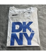 DKNY White Tee with Light Blue Sequins Logo - $30.14 CAD