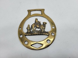 Antique Round British Brass Bottle Opener With A 3 Wiseman and camel - £14.35 GBP