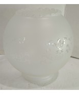 Antique Vtg Frosted Etched Floral Glass Round Sconce Pendant Lamp Light ... - $18.81