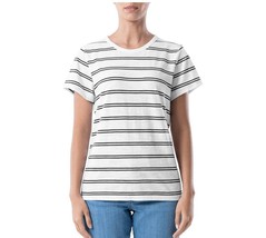 Time and Tru Women XXXL 22 White Black Stripe Short Sleeve Slub Crew Tee... - £6.75 GBP