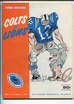 Baltimore Colts Vs Detroit Lions Nfl Football Program 09/27/1959-vf - £96.94 GBP