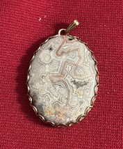 Vtg Agate &amp; Gold Tone Pendant J244 - $281.95 MXN