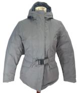 The North Face Womens Insulated Puffer Coat Goose Down Gray Belted Fur H... - $89.99