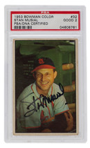 Stan Musial Autografato 1953 Bowman #32 St.Louis Cardinals Baseball Sche... - £1,068.63 GBP