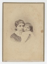 Antique c1880s Trimmed Cabinet Card Beautiful Affectionate Mother &amp; Daughter - £7.52 GBP
