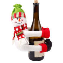 Christmas Wine Bottle Bag Cover Christmas Table Decoration(Snowman) - £4.73 GBP