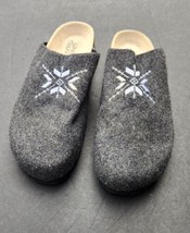 White Mountain Clogs Footbed Sandals Britta Gray Felt Winter Snowflake 11 M - $28.49