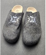 White Mountain Clogs Footbed Sandals Britta Gray Felt Winter Snowflake 11 M - £21.71 GBP