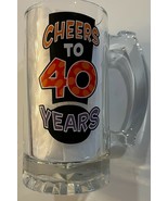 Cheers to 40 Years! Glass Mug - Birthday Gift Stein Beer 6&quot; Tall, 3&quot; wide - $11.98 CAD
