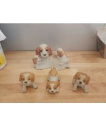 Homco 1407&amp;1434 Set of 4 Bassett Hound Spaniel Puppies Porcelain Vintage - $22.45