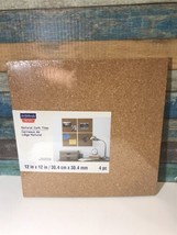 Artminds Natural Cork Tile Panels 12 x 12, 4/Pack NIP  Great For Office / Crafts - £8.78 GBP