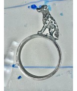 Dalmatian dog ring vintage dog band size 8 sterling silver women - $105.61 CAD