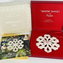 Longaberger Christmas Ornament 2000 Snow Days Snowflake By Kaitlin Porcelain NEW - £7.53 GBP