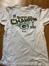 Green Bay Packers Super Bowl Xlv Champions T-SHIRT Med Reebok Trophy Collection - £11.87 GBP