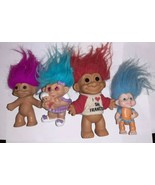 Russ Troll Lot Of 4 Red Purple Blue holding Baby - £23.70 GBP