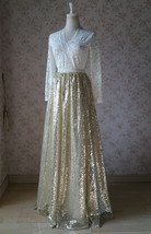 Gold Sequined Maxi Skirt Wedding Party Plus Size Sequin Skirt Outfit image 12
