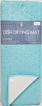 Large Printed Microfiber Dish Drying Mat,16&quot;x19&quot;, AQUA BLUE HEKAGONS, SL - £11.62 GBP