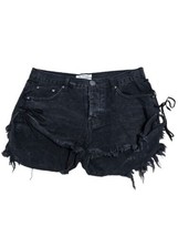 One Teaspoon Bandits Lace Up Shorts 27 Black Cutoffs - £31.78 GBP
