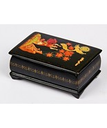 *Vintage Small TRINKET BOX - made in USSR - Lacquered Wood , Hand Painted - $27.20