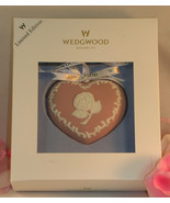 New Wedgwood Pink White Jasperware Breast Cancer Heart Christmas Ornamen... - £25.96 GBP